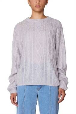 NEW OBEY CLOTHING isabella loose cable sweater in nimbus